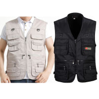 ฤดูร้อน ทหาร Camping vest เสื้อแขนกุดชายเสื้อกั๊กกลางแจ้งสบาย ๆ XL-4XL