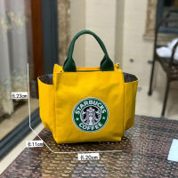 Starbuck กระเป๋าถือผ้าใบความจุขนาดใหญ่ขาตั้งกล้องมีถ้วยน้ำ,ร่ม,กระเป๋าคุณแม่,กระเป๋ากล่องข้าวกลางวัน,ทำงานกระเป๋าใส่ข้าวกลางวันพวงกุญแจ Starbuck