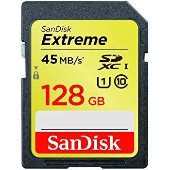 เมมโมรี่การ์ด SanDisk Extreme SD Card 128GB 45MB/s SDXC UHS-I Card (มีการรับประกันสินค้า)