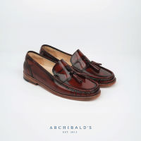 รองเท้า - Archibalds รุ่น Brown Marble Loafers - Archibalds รองเท้าโลฟเฟอร์ หนังแท้ มีพู่ สีน้ำตาลขัดดำ