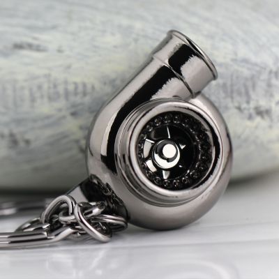 【CW】 Whistle Sound Turbine Metal Keychain Spinning Chain Keyring Keyfob Pendent Car Part