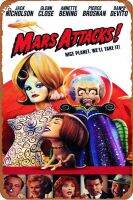 ป้ายโลหะตกแต่งแผ่นโลหะประดับผนังสไตล์วินเทจโปสเตอร์ดีบุกโลหะโบราณ Mars Attacks (1996) ขนาด8X12นิ้ว