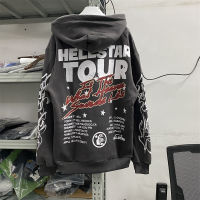 ใหม่สไตล์ลำลอง Hellstar สตูดิโอเสื้อกันหนาวหมวกผู้ชายผู้หญิงสีเทา Hoody เสื้อดาว P Ullovers