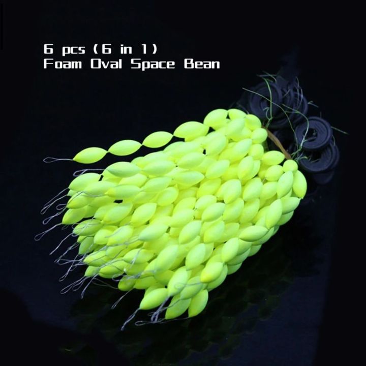 HILBAT Fishing Accessories Fishing Tackle Fishing Tools 6 In 1 Floating  Beans Fishing Buoys Oval Stopper Seven Star Float Foam Space Bean String  Type Fishing Float Fishing Line Stopper