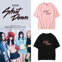 [มีสินค้า]เสื้อยืดลําลอง ผ้าฝ้าย แขนสั้น คอกลม พิมพ์ลาย KPOP BP Shut Down Concert JISOO JENNIE ROSÉ LISA สไตล์เกาหลี สําหรับผู้ชาย และผู้หญิง พลัสไซซ์