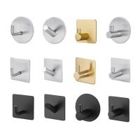 Self Adhesive Hook Home Kitchen Wall Door Hook Key Rack Kitchen Towel Hanger Aluminum Towel Coat Hook Bathroom Accessories Picture Hangers Hooks