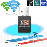 Wifi Dongle  600Mbps USB Wifi Adapter Dual Band 2.4/5GHz Mini Wireless Network for Windows 10/8/7/Vista/XP  Linux  Mac Os X 10  USB Network Adapters