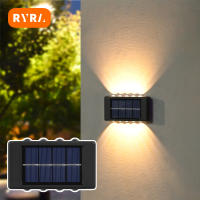 RYRA 81216LED ไฟพลังงานแสงอาทิตย์กันน้ำไฟ Led พลังงานแสงอาทิตย์กลางแจ้งสวนถนนภูมิทัศน์ระเบียงตกแต่งโคมไฟติดผนังพลังงานแสงอาทิตย์