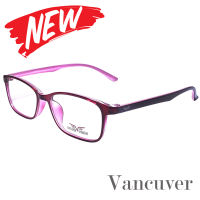 กรอบแว่นตา สำหรับตัดเลนส์ แว่นสายตา แว่นตา รุ่น Vancuver 3212 C-2 สีแดง ทรงเหลี่ยม ขาข้อต่อ วัสดุพลาสติกพีซีเกรดเอ เบา เหนียว ไม่แตกหัก