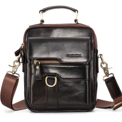 Mens leather bag Single Shoulder Messenger Bag leisure retro multi-functional handbag high quality small flap messenger bag