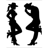 【cw】 Couple Cowboy Cowgirl Vinyl Decal Sticker Laptop Rear Window Car 【hot】