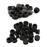 50Pcs Round Table Chair Leg Tube Pipe Insert End Cap Black - 30Pcs 19Mm Dia &amp; 20Pcs 25Mm Dia