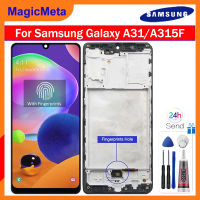 MagicMeta OLED Display Screen สำหรับ Samsung Galaxy A31 SM-A315F, SM-A315F/DS, SM-A315G/DS, SM-A315G,หน้าจอสัมผัสแบบดิจิตอลแสดงผล Lcd SM-A315N สำหรับอะไหล่ A31 Samsung กรอบกลางสำหรับ A31 Samsung/A315F