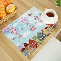 【hot】✑  Cartoon Animation Print Dining Table Mats Alphabet Placemat 30X40cm Coasters Bowl Cup