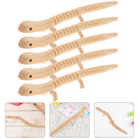 Leetshop 5pcs ไม้รุ่นจิ้งจกที่ยังไม่เสร็จสร้างสรรค์ Creative Lizard Toy Toy Kids DIY Wood Lizard Plaything