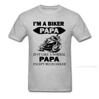 Biker Papa Cooler Father T-Shirt Summer Grey Tops Men T Shirt Funny Design Clothing FatherS Day Gift Tshirt Moto Lover 【Size S-4XL-5XL-6XL】