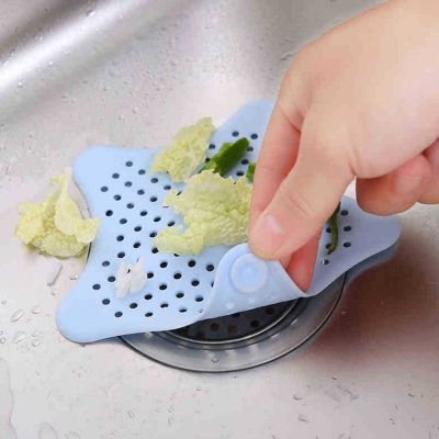 【CC】 3Pcs/Set Star Sink Strainer Hair Catcher Silicone Floor Drain Filter Sewer Block for Accessories