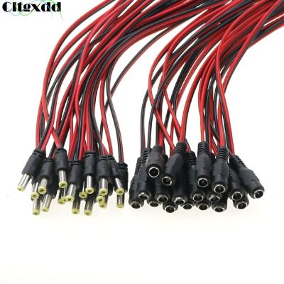 1pcs DC 5.5*2.1mm Power Cable Plug Male Female Connector For 5050 2835 LED Strip Tape Lights 12V Surveillance Camera Power Wire  Wires Leads Adapters