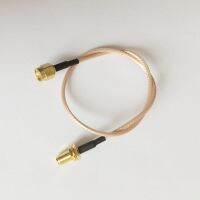 ALLISHOP 20CM RF coaxial cable RP-SMA male to female straight crimp 50-1.5 double shielded silver plated RG316D