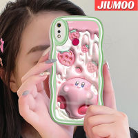 เคส JIUMOO สำหรับ Realme 3 Pro เคส3i Realme ลายการ์ตูน3D ลายสตรอเบอร์รี่เคสโทรศัพท์ขอบซิลิโคนเหลวแบบนิ่มดั้งเดิมเคสตัวปกป้องกล้องถ่ายรูปคลุมทั้งหมดเลนส์เคสฝาหลังกรอบเคสนิ่ม