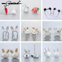 Cxwind Fashion Bunny Rabbit Carrot Stud Earrings for Women Creative Cartoon Pearl Earrings Gifts Girl Kids Bijoux pendientes