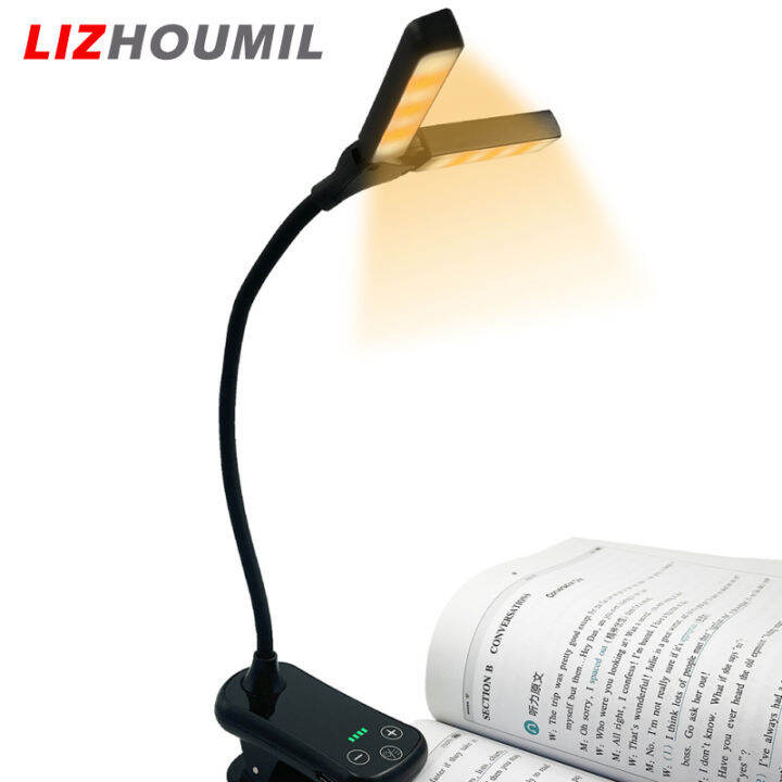 lizhoumil-ไฟอ่านหนังสือ14ดวงคลิป-led-ปรับความสว่างได้3อุณหภูมิสี8ไฟโต๊ะแบบชาร์จใหม่ได้-usb-เหมาะสำหรับคนรักหนังสือ