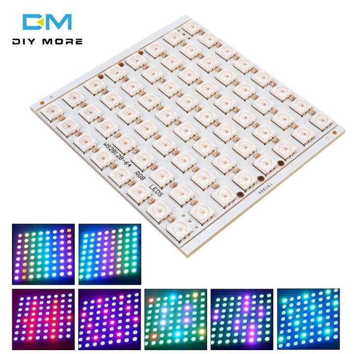 Asli Diymore 64bit Ws2812 Led Rgb 5050 8x8 Bit Led Matrix Untuk Arduino