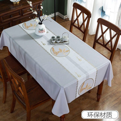 （HOT) ใหม่เพิ่มความหนาผ้าปูโต๊ะทรงสี่เหลี่ยมกันน้ำและกันน้ำมันสไตล์โบราณ ins ผ้าปูโต๊ะรองโต๊ะน้ำชาแบบไม่ต้องล้าง