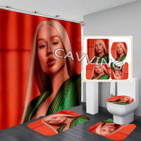 Iggy Azalea 3D Shower Curtains Waterproof Bathroom Curtain Anti-slip Bath Mat Set Toilet Rugs Car H01