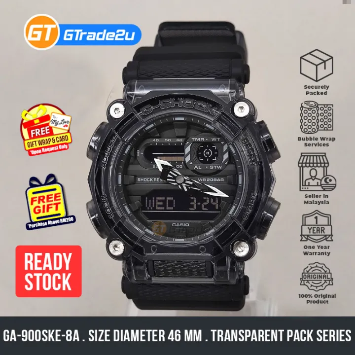 Casio G-Shock Men GA-900SKE-8A GA900SKE-8A Analog Digital Mat Motor Analog  Ga900 Ske Watch Black Resin Band G Shock . watch for man . jam tangan  lelaki . casio watch for men .