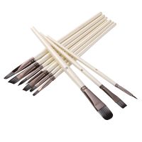 10pcs/set Multipurpose Artist Brushes Paintbrush Nylon Hair Wooden Handle Paint Brushes for Acrylic Oil Nail Art Supplies Drawing Painting Supplies