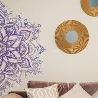 Bohemian Half Mandala Wall Decal Mandala Flower Wall Sticker Headboard Lotus Yoga Meditation Decor Removable Art Mural for Home Wall Stickers  Decals