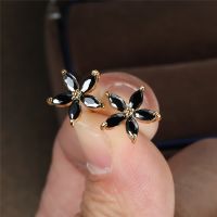 【YF】❁¤  Star Stone Stud Earrings Wedding Jewelry Gold/Black/Rose Gold/Silver Color Earring