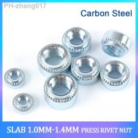 50PCS Carbon Steel Self Clinching Nut M2.5 M3 M4 M5 M6 Slab Thickness 1.0mm 1.4mm Pressure Riveting Nut Insert Nutsert Press Nut