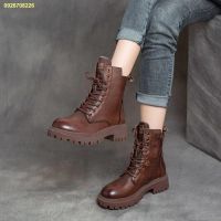 COD ️จัดส่งทันที️Martin boots รองเท้าบูทสั้นผู้หญิง 2022 รองเท้าบูทไรเดอร์หนาทุกคู่