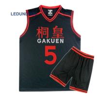 ♦┋ เสื้อกีฬาแขนสั้น และกางเกงขาสั้น พิมพ์ลายอนิเมะ Kuroko no Basuke Basket Aomine Daiki สําหรับผู้ชาย ไซซ์ 4 5 6