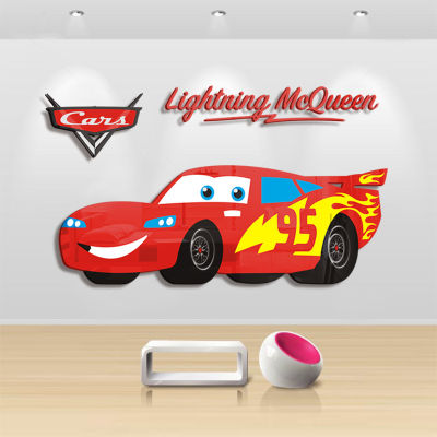 Cars Lightning McQueen Acrylicห้องอนุบาล3Dสติกเกอร์ติดผนังเด็กตกแต่งผนัง