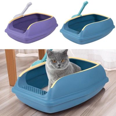 【YF】 Cat Litter Box Shovel With High Sides Semi Enclosed Toile Movable Open Tray For Kittens Small Pets Cats Puppies