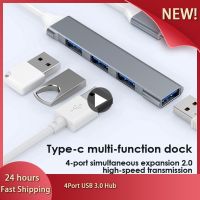 4Port USB 3.0 Hub USB Hub Kecepatan Tinggi Tipe C Adapter Splitter untuk Komputer PC Aksesoris HUB Multiport 4 USB C 3.0 2.0 Port