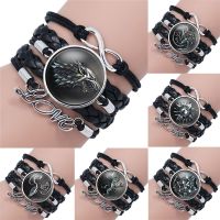 New Fashion Punk Thrones Bracelet House Stark Wolf Head Badge Ice and Fire Bracelets Souvenir Accessories Gift