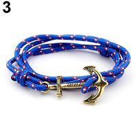 Mens Rope Wristband Anchor Charms celet