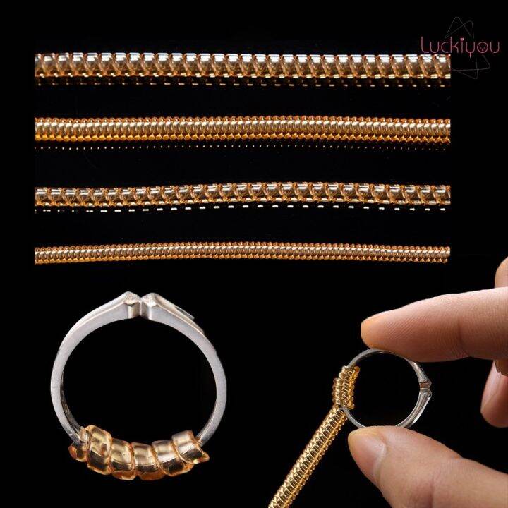 Spiral Ring Sizer Resizer Jewelry Guard Gold Transparent Invisible Ring