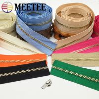 ✖◕ Meetee 1/3M 3 Metal Zippers Code Loading Coil Gold Teeth Zips for Clothing Purse Zip Repair Kit DIY Garment Sew Zipper Material