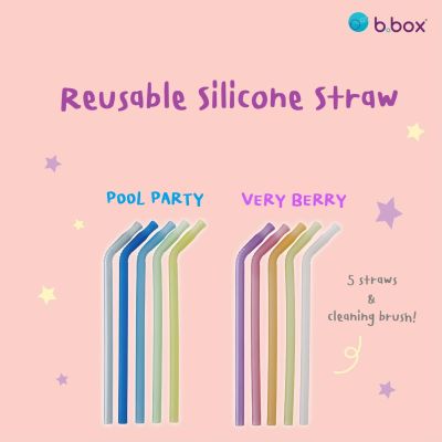 Bbox Reusable Silicone Straw เซ็ตหลอดซิลิโคน 5 ชิ้น