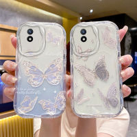 เคส Y02a สำหรับ Vivo Y02 Y02t แฟชั่นพรีเมี่ยมเด็กผู้หญิงเคสเคสซิลิโคนกันกระแทกโทรศัพท์แบบนิ่มดีไซน์รูปผีเสื้อที่สวยงามสำหรับ Vivo