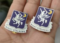 tomwang2012.PAIR US ARMY 160TH AVIATION BATTALION 160TH AVIATION BATTALION - NIGHT STALKERS INSIGNIA BADGE PIN