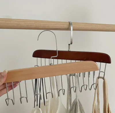Versatile Wooden Hangers. Hanger For Drying Drying Rack Multi-functional Hangers Underwear Hangers Wooden Hangers