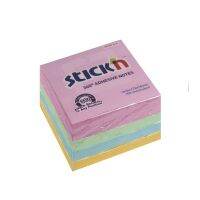 กระดาษโน้ตกาวในตัว ชนิดแถบกาว 4 ด้าน 360° Adhesive Notes STICKN #PASTEL (4+1) ขนาด 3x3 นิ้ว (แพ็ค 5 เล่ม) คละสีพาสเทล (PC)