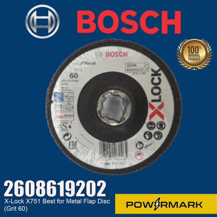 BOSCH 2608619202 XLock X751 Best for Metal Flap Disc (Grit 60