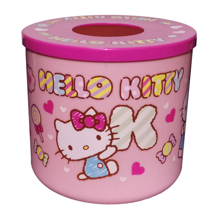 กล่องทิชชู่เฮลโลคิตตี้สีชมพู-ลายการ์ตูนซานริโอ-box-tissue-hello-kitty-vaniland